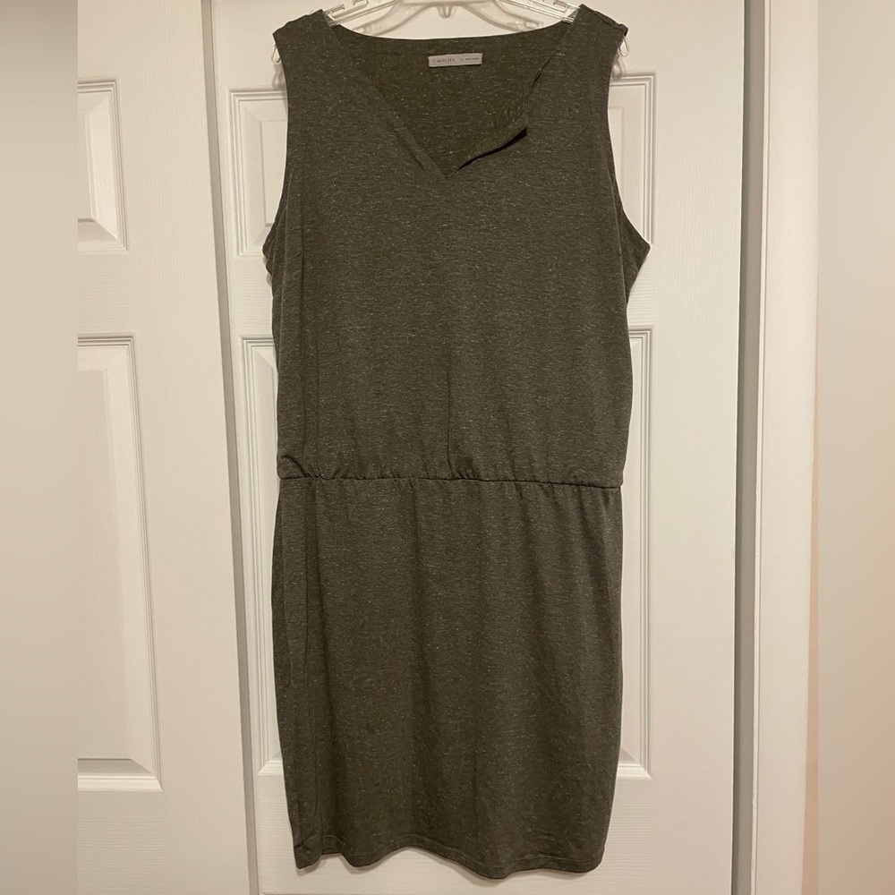 Athleta Vida Casual Heather Green Jersey Dress - Size XL - Picture 3 of 8